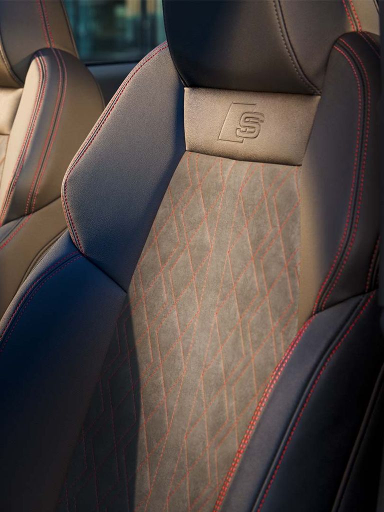 Interior view of the Audi A3 sedan with Exclusive interior